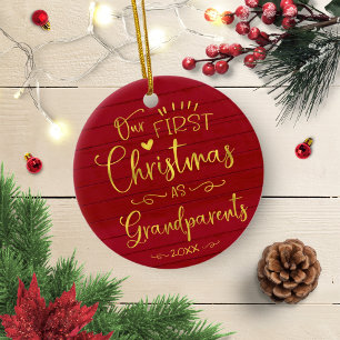 Décoration En Céramique Notre premier Noël en tant que grands-parents Mign