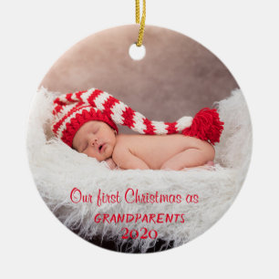 Décoration En Céramique Notre premier Noël en tant que grands-parents, Pho