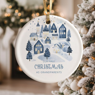 Décoration En Céramique Notre premier Noël en tant que grands-parents Vill