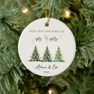 Décoration En Céramique Notre premier Noël en tant que M. et Mme, jeune co