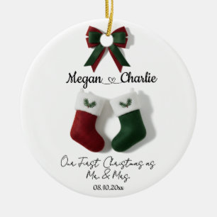 Décoration En Céramique Notre premier Noël en tant que M. et Mme Personnal