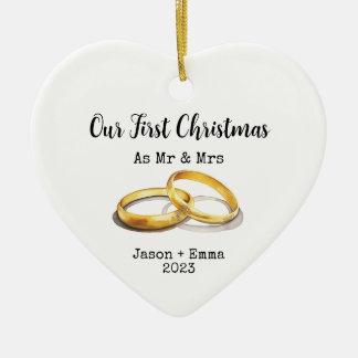 Décoration En Céramique Notre premier Noël en tant que M. et Mme Pour eux