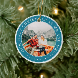 Décoration En Céramique Notre Premier Noël En Tant Que M. & Mme Photo Mode