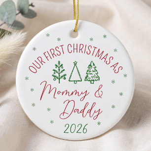 Décoration En Céramique Notre Premier Noël en tant que Maman et Papa