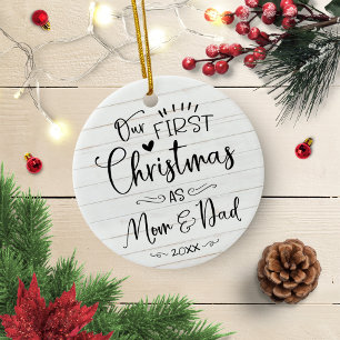 Décoration En Céramique Notre premier Noël en tant que maman et papa à la