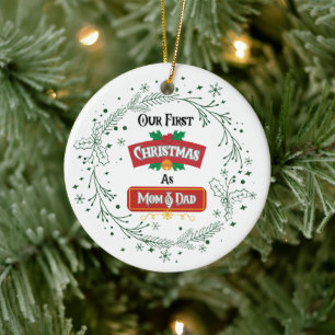 Décoration En Céramique Notre premier Noël en tant que Maman et Papa Ornem