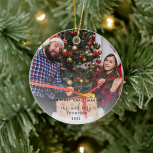 Décoration En Céramique Notre premier Noël en tant que Monsieur et Madame