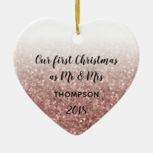 Décoration En Céramique Notre premier Noël en tant que Monsieur et Madame
