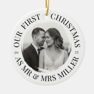Décoration En Céramique Notre premier Noël en tant que Monsieur & Madame -