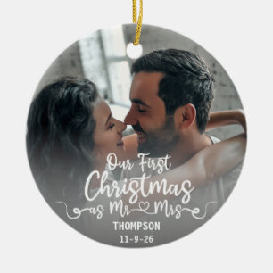 Décoration En Céramique Notre premier Noël en tant que Monsieur & Madame 