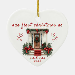 Décoration En Céramique Notre premier Noël en tant que Monsieur & Madame O