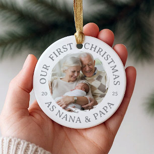 Décoration En Céramique Notre premier Noël en tant que Nana & Papa