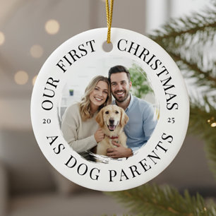 Décoration En Céramique Notre premier Noël en tant que parents de chiens