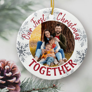 Décoration En Céramique Notre premier Noël ensemble avec photo personnalis
