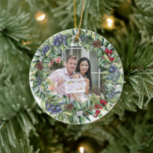 Décoration En Céramique Notre Premier Noël Ensemble Photo Personnalisée