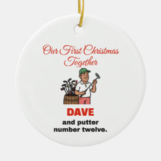 Décoration En Céramique Notre Premier Noël Ensemble: Putter de Golf Drôle