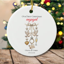 Notre Premier Noël Fiancé Bague Mignonne Date Colo