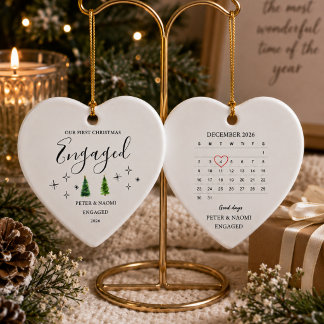 Décoration En Céramique Notre premier Noël fiancés