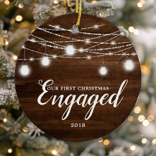 Décoration En Céramique Notre premier Noël fiancés. Personnalisé pour les