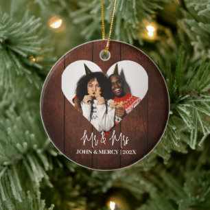 Décoration En Céramique Notre premier Noël M. et Mme Newlysée élégant