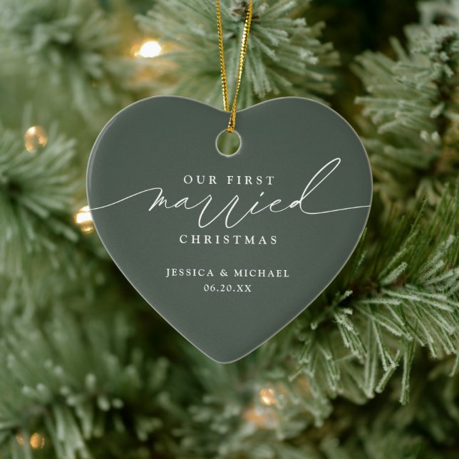 Décoration En Céramique Notre premier Noël Marié (Arbre)