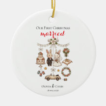 Notre Premier Noël Mariés Jeune Marié Cute Vacance