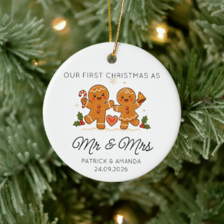 Décoration En Céramique Notre premier Noël mariés M. et Mme Nom