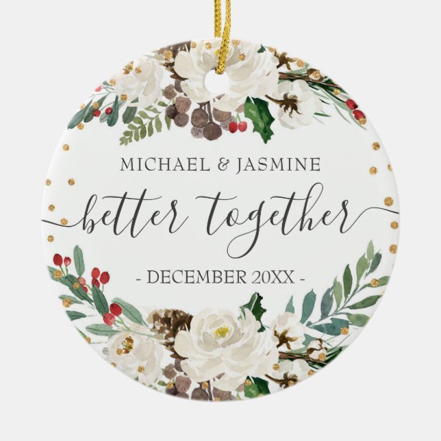 Décoration En Céramique Notre premier Noël Mieux Ensemble Arbres (Devant)