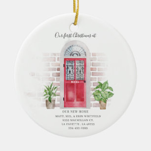 Décoration En Céramique Notre premier Noël Nouvelle maison aquarelle