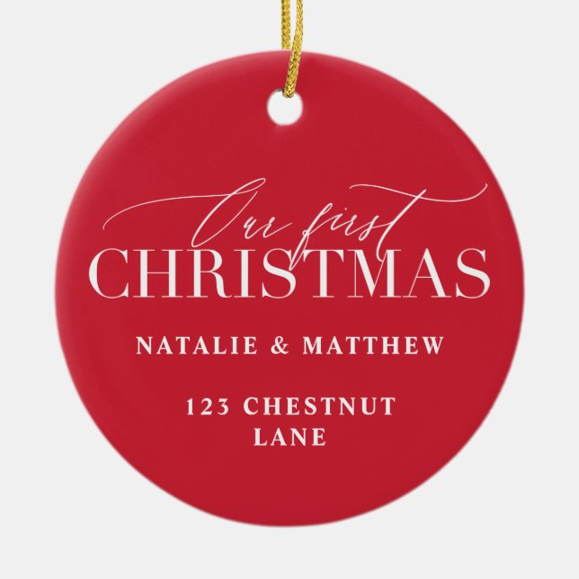 Décoration En Céramique notre première nouvelle maison de noël (Devant)