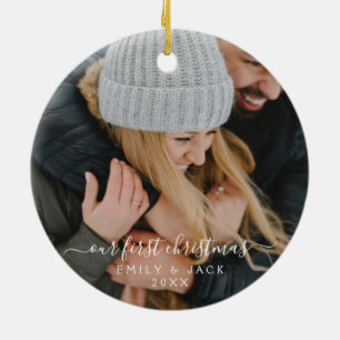 Décoration En Céramique Notre première photo de Noël Lettrée