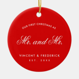 Décoration En Céramique Notre première photo gay de Noël