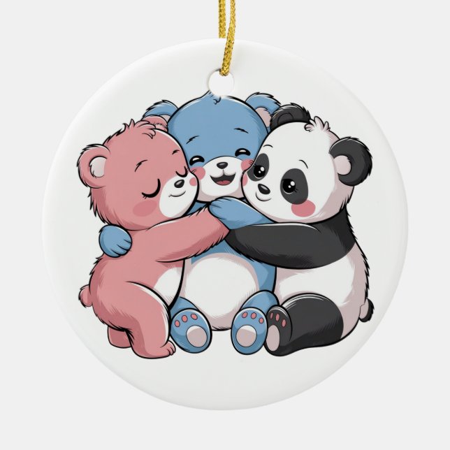 Décoration En Céramique Nounours mignons avec Panda (Devant)