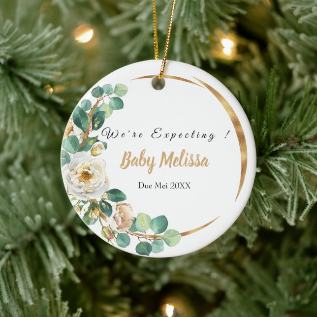 Décoration En Céramique Nous attendons l'ornement des parents (Arbre)