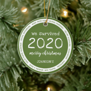 Décoration En Céramique Nous avons survécu au nom vert 2020