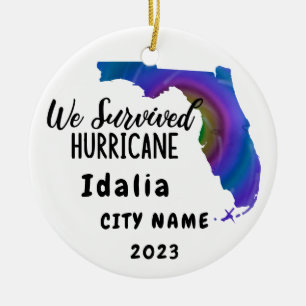 Décoration En Céramique Nous Avons Survécu ! Hurrican Idalia Florida & Nom