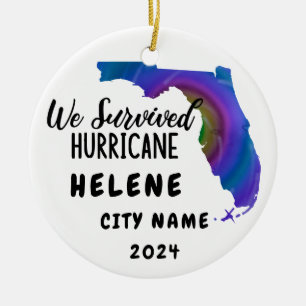 Décoration En Céramique Nous Avons Survécu ! Hurricane Helene Florida & Ci
