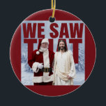 Décoration En Céramique NOUS L'AVONS VU ! Père Noël et Jésus observent tou<br><div class="desc">L'expression "Nous avons vu ça ! Père Noël et Jésus sont toujours à l'écoute" est une expression humoristique et légère souvent utilisée pour laisser entendre en plaisantant que les actes ou comportements de quelqu'un ont été observés et seront tenus responsables. Il combine de manière ludique les idées de surveillance religieuse...</div>