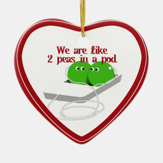 Décoration En Céramique Nous sommes comme deux petits pois dans un morceau (Devant)