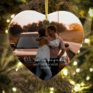 Décoration En Céramique Nous sommes fiancés photo de fiançailles cœur mode