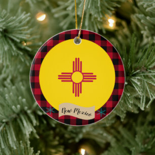 Décoration En Céramique Nouveau-Mexique, Plaid de buffle rouge et Nouveau 