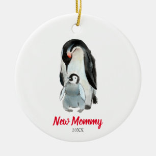 Décoration En Céramique Nouvel Noël du nouveau-né de maman Penguin