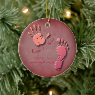 Décoration En Céramique Nouvelle empreinte d'une main de bébé