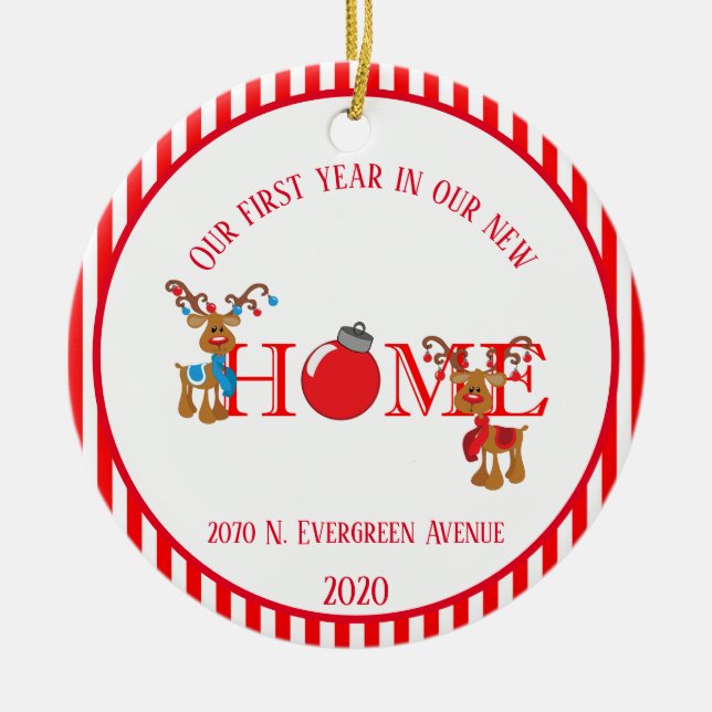 Décoration En Céramique Nouvelle maison Renouveau de première année (Devant)