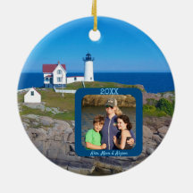 Nubble Lighthouse Famille Photo Noël
