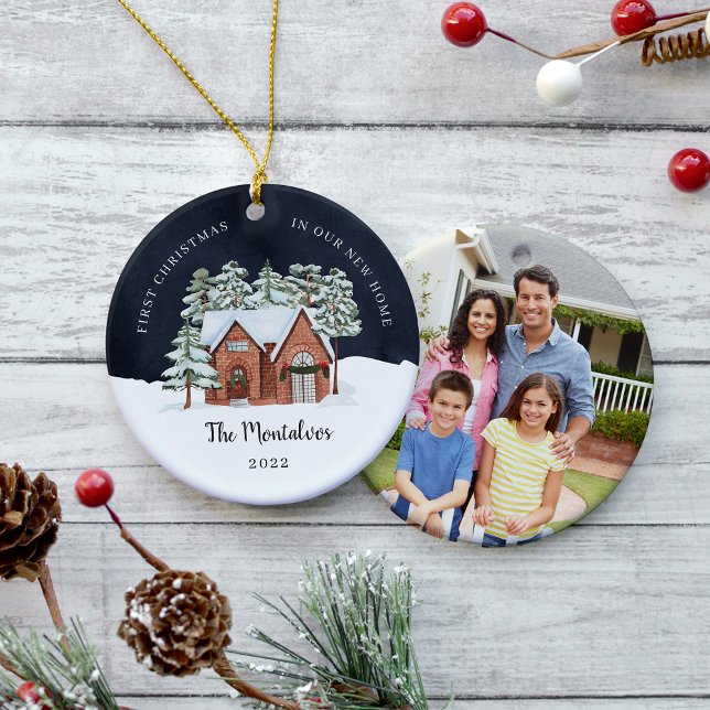 Décoration En Céramique Nuit d'hiver Premier Noël dans notre nouvelle mais (Créateur téléchargé)