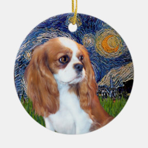 Décoration En Céramique Nuit étoilée - chiot Cavalier Blenheim