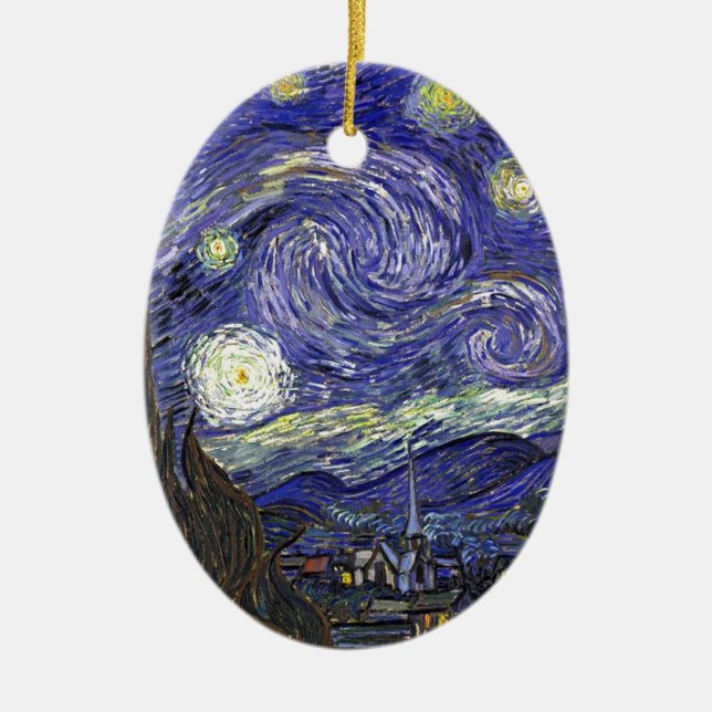 Décoration En Céramique Nuit étoilée, Vincent Van Gogh. (Devant)