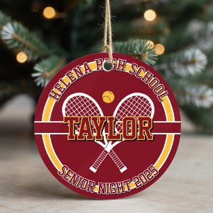 Décoration En Céramique Nuit senior personnalisée de tennis Lycée