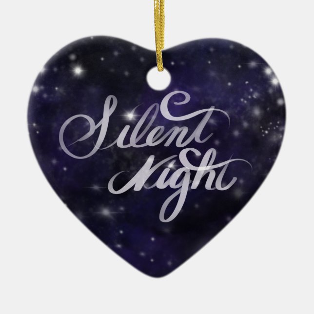 Décoration En Céramique Nuit silencieuse - romantique Fête de neige (Devant)